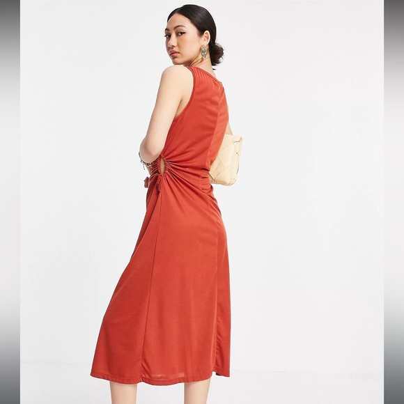 Mango cut out tie midi dress - Picture 3 of 7